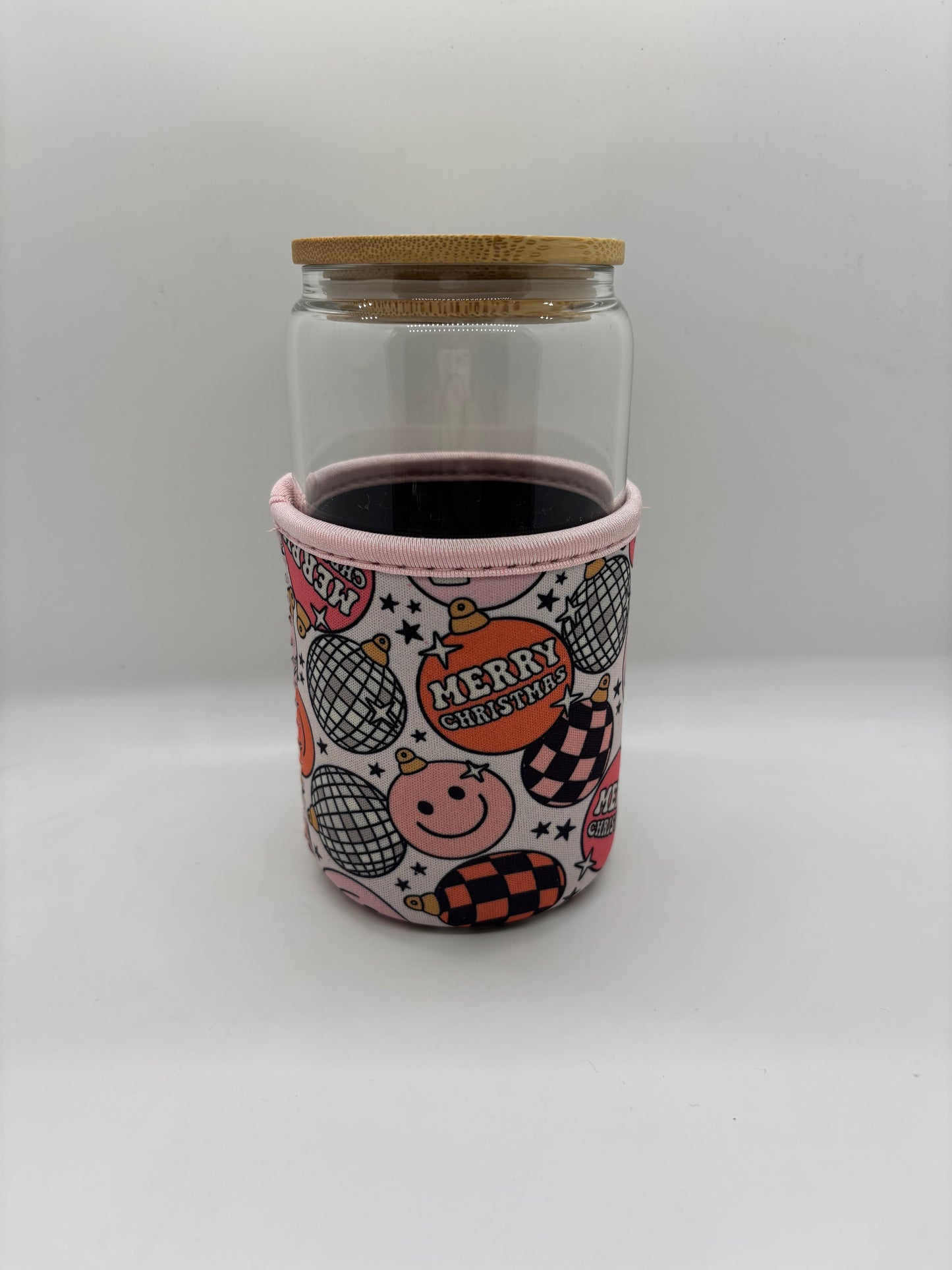 Retro Christmas Ornaments Small Cup Coozie