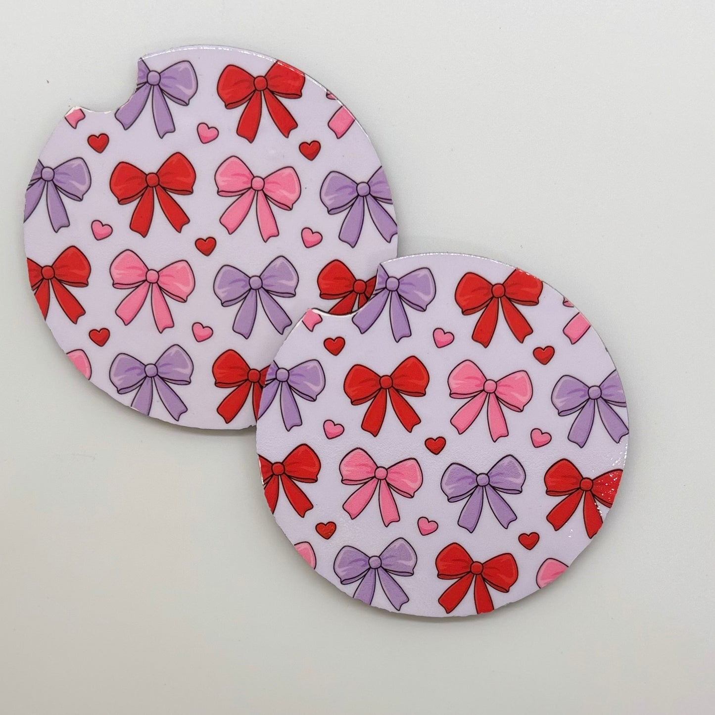 V-Day Bows Car Coasters