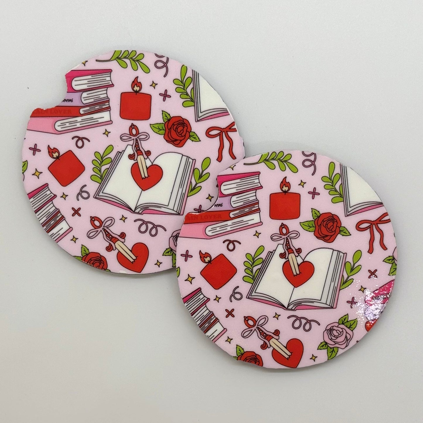 Love & Books Car Coasters