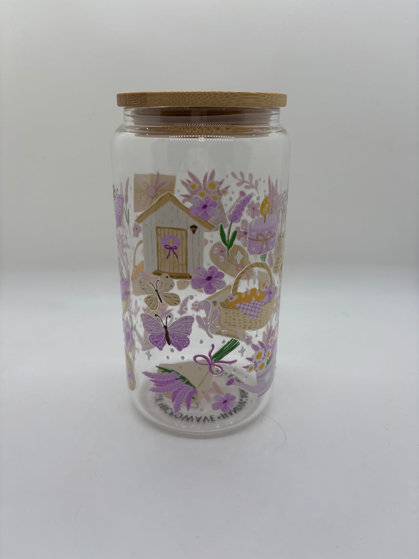Lavender Fields Glass Can Cup