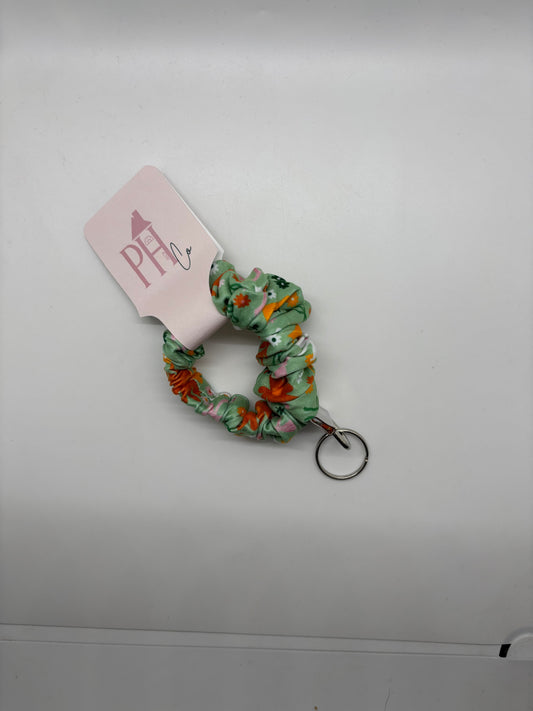 Green Floral Wristlet