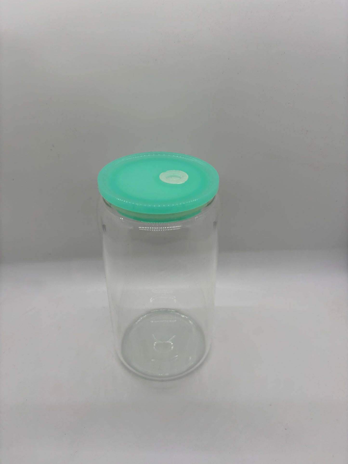 Glass Can Cup Plastic Lid