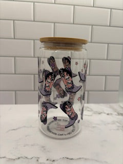 Emo Cowgirl Glass Can Cup