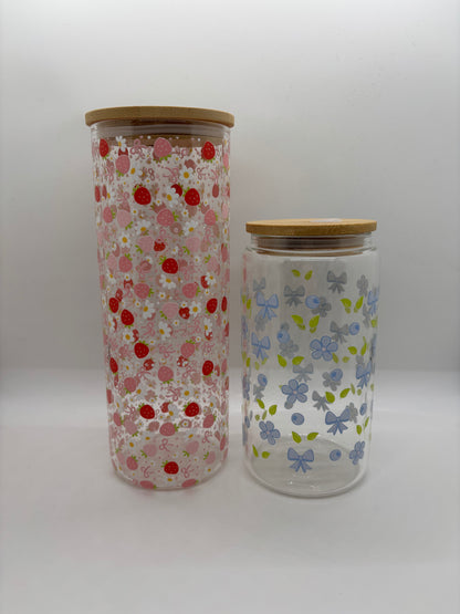 Vases of Flowers 25oz Glass Can Cup