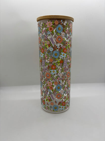 Vases of Flowers 25oz Glass Can Cup
